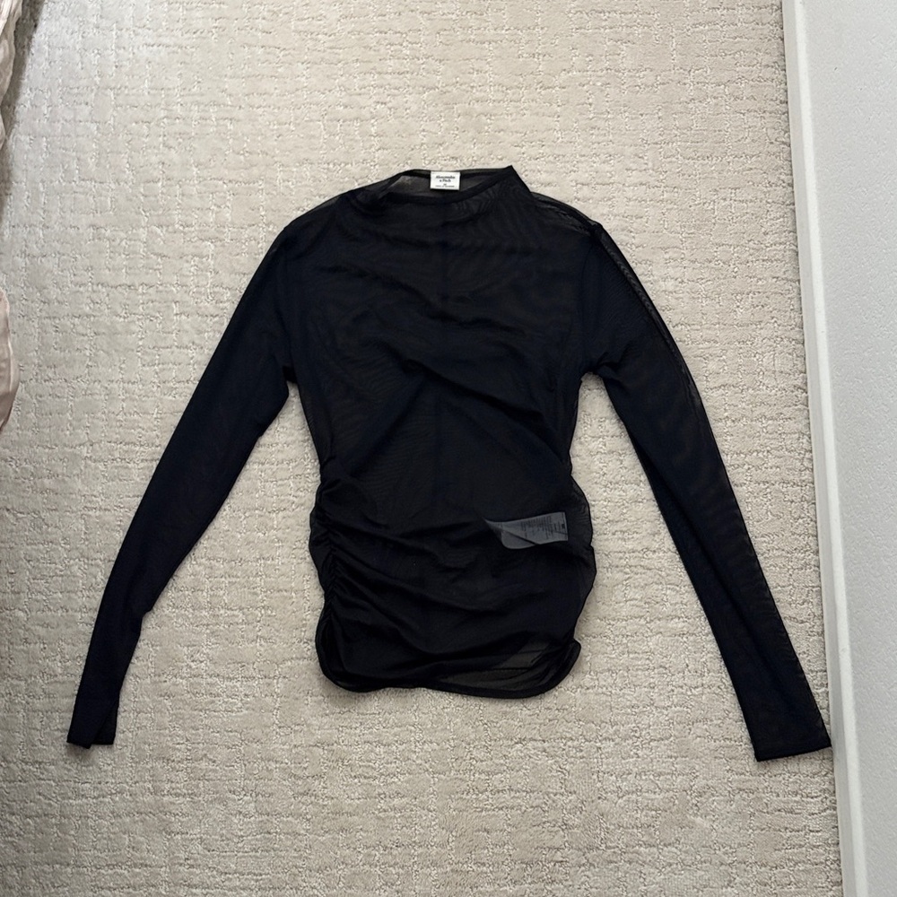Elegant Black Sheer Long Sleeve Top